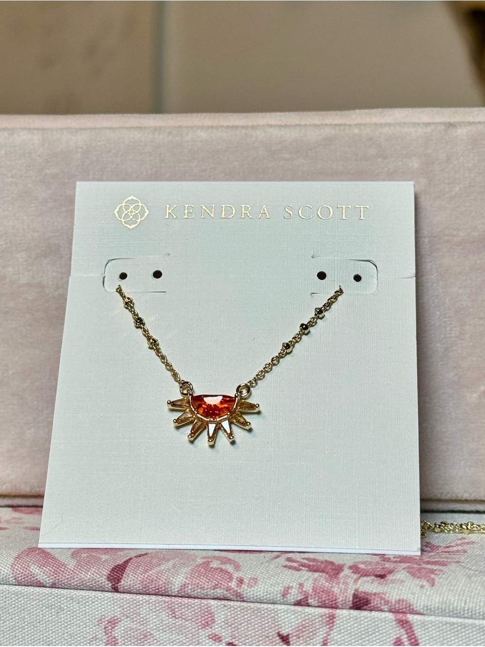 Kendra Scott Samantha Sun Gold Short Pendant Necklace New